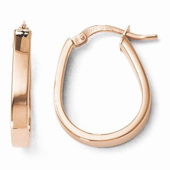 14k Rose Gold Polished U-Shape Hoop Earrings