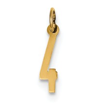 14k Gold Small Polished Elongated 4 Charm hide-image