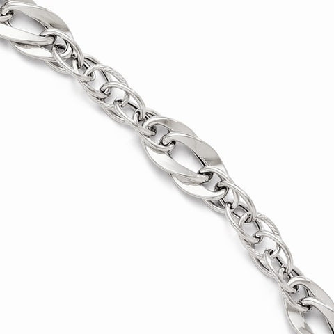 14K White Gold Polished Fancy Link Bracelet