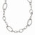 14K White Gold Polished and Textured Link Necklace