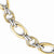 14K White and Yellow Gold Polished and Textured Fancy Link Bracelet