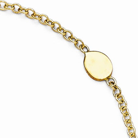 14K Yellow Gold Polished Anklet Bracelet