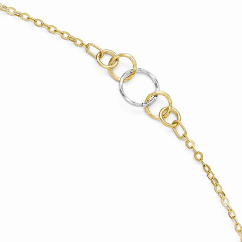 14K White and Yellow Gold Polished Bracelet