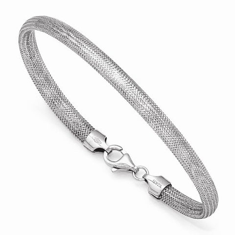 14K White Gold Mesh Bracelet