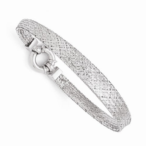 14K White Gold Mesh Bracelet