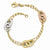 14K Tri-Color Gold Textured Diamond-Cut Bracelet