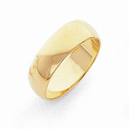 14k Yellow Gold 6mm Lightweight Half-Round Wedding Band