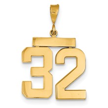 14k Gold Large Polished Number 32 Charm hide-image