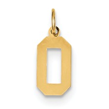 14k Gold Small Polished Number 0 Charm hide-image