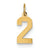 14k Gold Small Polished Number 2 Charm hide-image