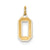 Medium Satin Number 0 Charm in 14k Gold