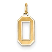 14k Gold Medium Satin Number 0 Charm hide-image