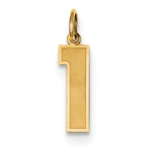 14k Gold Medium Satin Number 1 Charm hide-image