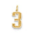 Medium Satin Number 3 Charm in 14k Gold