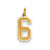 Medium Satin Number 6 Charm in 14k Gold