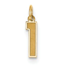 14k Gold Small Satin Number 1 Charm hide-image