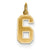 14k Gold Small Satin Number 6 Charm hide-image