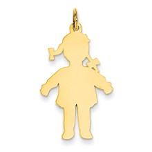 14k Gold Plain Polished Large Girl Charm hide-image