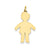 Plain Polished Large Boy Charm in 14k Gold