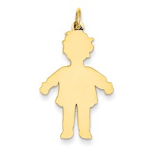 14k Gold Plain Polished Large Boy Charm hide-image