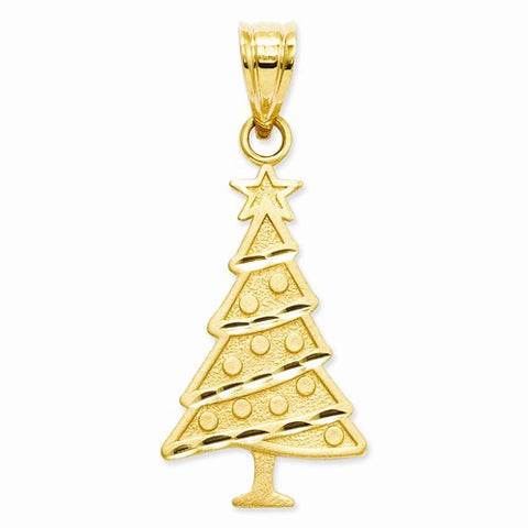 14k Gold Christmas Tree Pendant, Pendants for Necklace