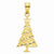 14k Gold Christmas Tree Pendant, Pendants for Necklace