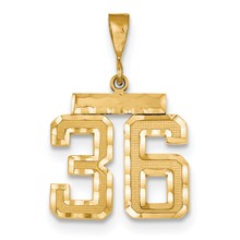 14k Gold Medium Diamond-cut Number 36 Charm hide-image