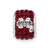 Sterling Silver Mississippi State U Polished Red Crystal Bead Charm