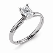 14k White Gold Forever Brilliant 6x4mm Radiant Solitaire Ring