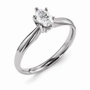 14k White Gold 6x4mm Oval Solitaire Moissanite Ring