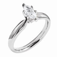 14k White Gold Moissanite 10x5mm Marquise Solitaire Ring