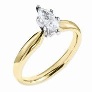 14k Two-tone Moissanite 10x5mm Marquise Solitaire Ring