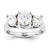 14k White Gold 7mm/5mm Round Three Stone Ring