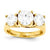 14k Yellow Gold 7.5mm/6mm Round Three Stone Ring