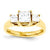 14k Yellow Gold 5.5mm/3.5mm Square Three Stone Ring