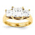 14k Yellow Gold 6.5mm/4.5mm Square Three Stone Ring