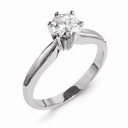 14k White Gold Forever Brilliant 4mm Round Solitaire Ring