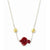 14K Yellow Gold Red & Gold Murano Glass Bead Necklace