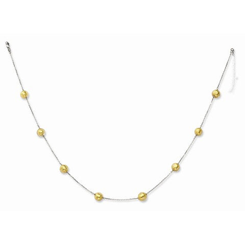 14K Yellow Gold Murano Glass Bead Necklace