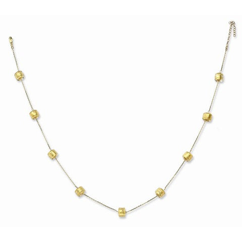 14K Yellow Gold Murano Glass Xbead Necklace