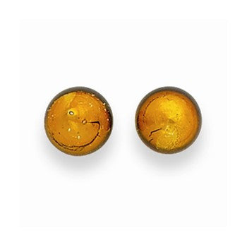 Sterling Silver Gold Color Murano Glass Earrings