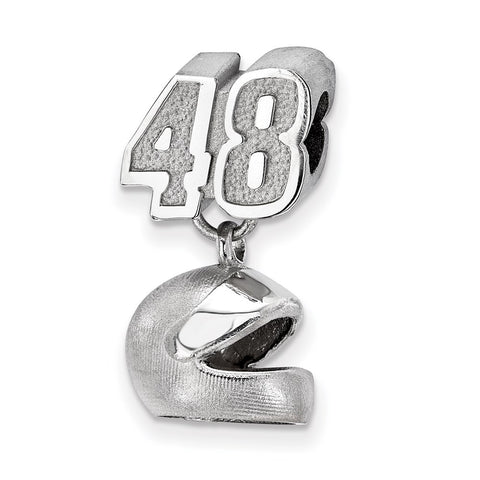 Sterling Silver LogoArt Sport,NASCAR #48 Jimmie Johnson Dangle Helmet Bead