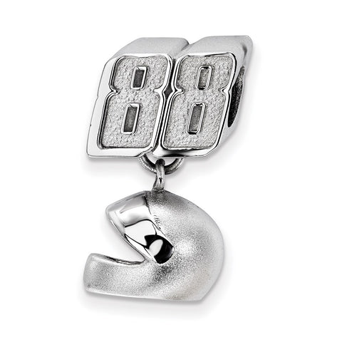 Sterling Silver LogoArt Sport,NASCAR #88 Alex Bowman Dangle Helmet Bead