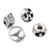 Sterling Silver Two Crossed Flag Beads,with 18 Bead & Steering Wheel Set