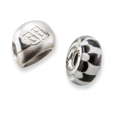 Sterling Silver LogoArt Sport,NASCAR #88 Alex Bowman Glass Bead Set