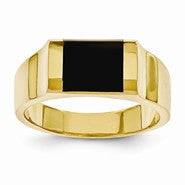 14k Yellow Gold Mens Onyx Ring