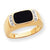 14k Yellow Gold Onyx & Diamond Mens Ring