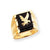 14k Yellow Gold Onyx Mens Eagle Ring