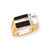 14k Yellow Gold Onyx & Diamond Mens Cross Ring