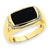 14k Yellow Gold and Rhodium Onxy Diamond Ring